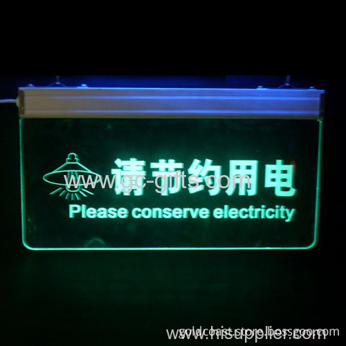 Acrylic Save Electricity Warning Signs